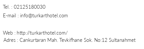Trk Art Hotel telefon numaralar, faks, e-mail, posta adresi ve iletiim bilgileri